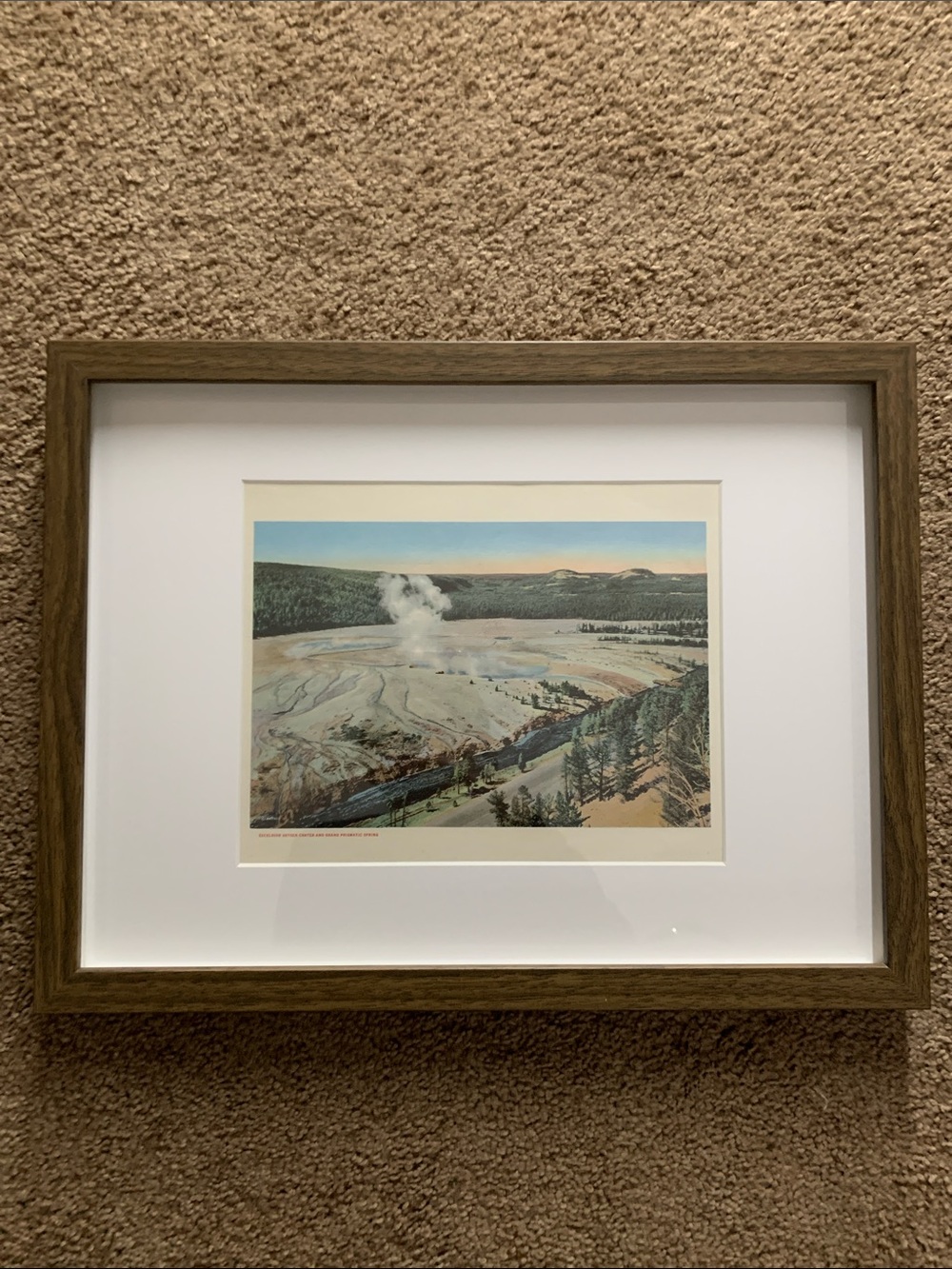 Framed Vintage Yellowstone National Park Grand Prismatic Print